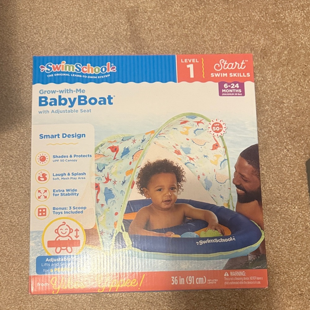 SwimSchool Baby Boat with Canopy - Blue